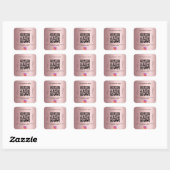 Blush roze winkelnaam qr code Instagram Vierkante Sticker (Vel)