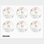 Blush roze winter baby herten dank u ronde sticker (Vel)