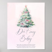 Blush roze winter baby shower Zeg niet baby spel Poster (Voorkant)