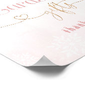 Blush roze winter herten verjaardagskaarten en ges poster (Hoek)