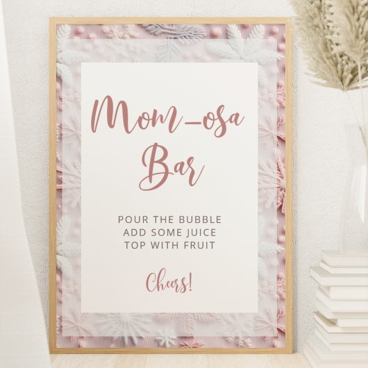 Blush Roze Winter Mom-osa Bar Poster