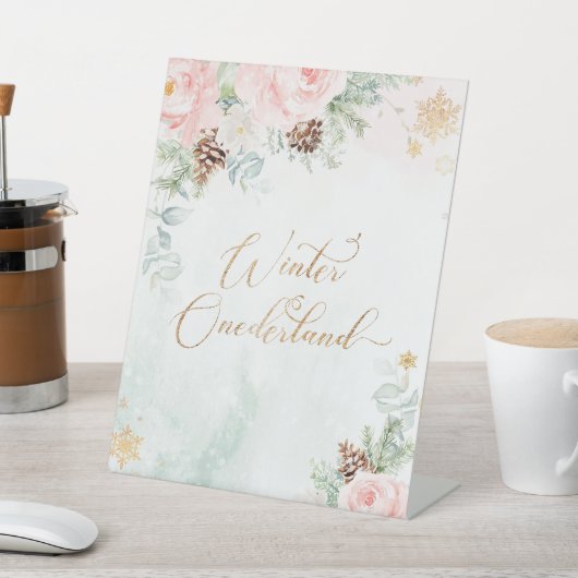 Blush roze Winter Nederland verjaardag Reclamebord Met Voetstuk (Insitu)