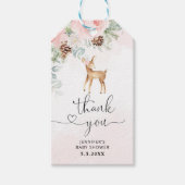 Blush roze winter Oh Deer bedankt Cadeaulabel (Voorkant)