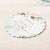 Blush roze winter onederland meisje verjaardag kartonnen onderzetters (Gekanteld)