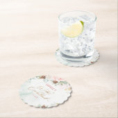 Blush roze winter onederland meisje verjaardag kartonnen onderzetters (Insitu)