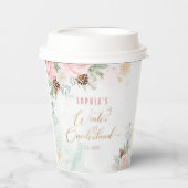 Blush roze winter onederland meisje verjaardag papieren bekers (Voorkant)