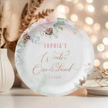 Blush roze winter onederland meisje verjaardag