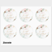 Blush roze winter onederland meisje verjaardag ronde sticker (Vel)