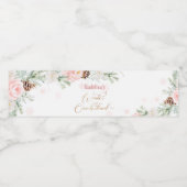 Blush roze winter onederland meisje verjaardag waterfles etiket (Enkel label)