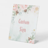 Blush roze Winter onederland verjaardag op maat Reclamebord Met Voetstuk (Voorkant)