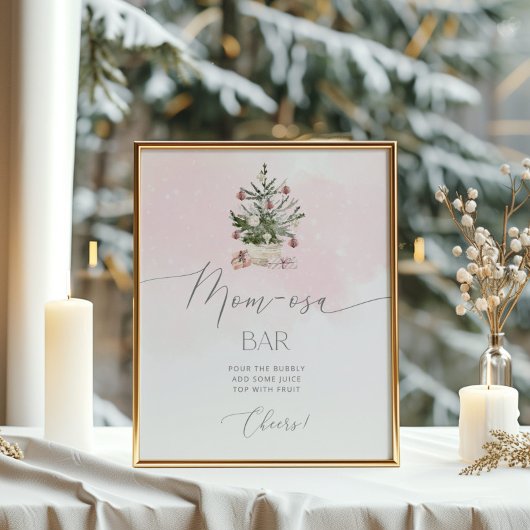 Blush roze Winterkerstboom Mam-osa bar Poster