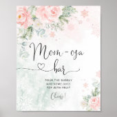 Blush roze wintersneeuwvlokken mam-osa bar Poster (Voorkant)