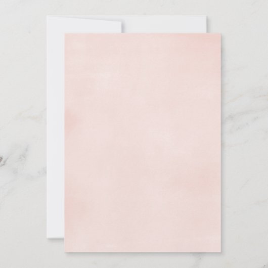 Blush roze wit bloemenrustiek meisje communie kaart (Achterkant)