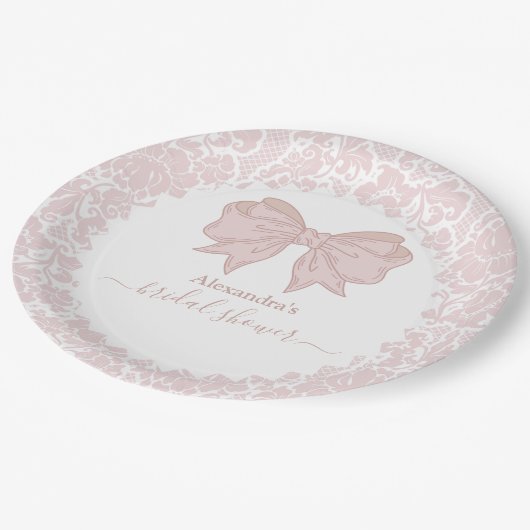 Blush Roze Wit Chinoiserie Bloemen Vrijgezellenfee Papieren Bordje (Gekanteld)