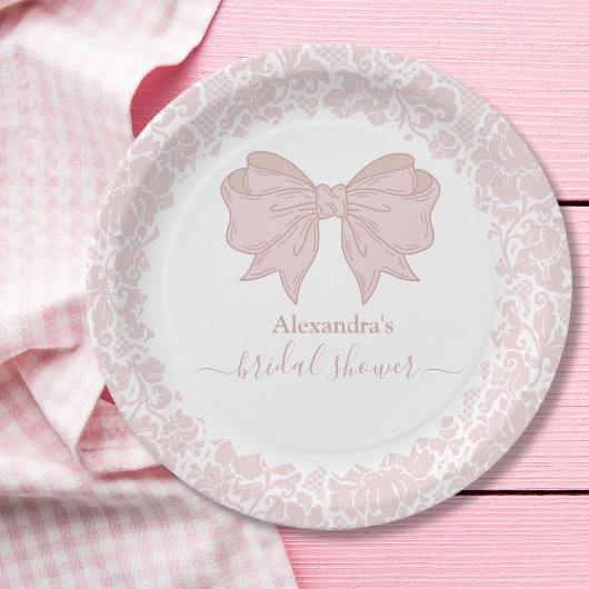 Blush Roze Wit Chinoiserie Bloemen Vrijgezellenfee Papieren Bordje