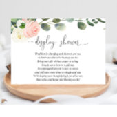 Blush roze wit display douche meisje baby shower informatiekaartje