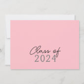 Blush Roze & Wit Filmstrip 6 Foto Afstuderen Kaart (Achterkant)