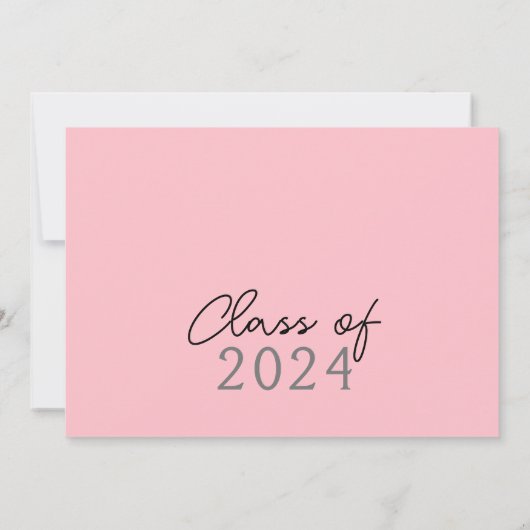 Blush Roze & Wit Filmstrip 6 Foto Afstuderen Kaart (Achterkant)