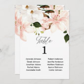 Blush roze wit floral 5"x7" tafel nummers kaart (Voorkant / Achterkant)
