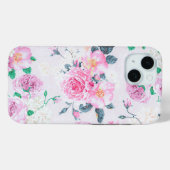 Blush roze wit floral bohemian  damast Case-Mate iPhone case (Achterkant (horizontaal))