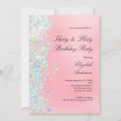 Blush Roze Wit Glitter 30e Dertig Flirty Geboorte Kaart (Voorkant)