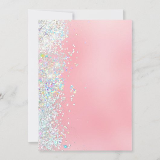 Blush Roze Wit Glitter Glam Bling 21e Verjaardag Kaart (Achterkant)