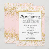 Blush roze wit goud Confetti vrijgezellenfeest Kaart (Voorkant / Achterkant)