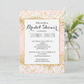 Blush roze wit goud Confetti vrijgezellenfeest Kaart (Staand voorkant)