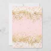 Blush roze wit goud Confetti vrijgezellenfeest Kaart (Achterkant)