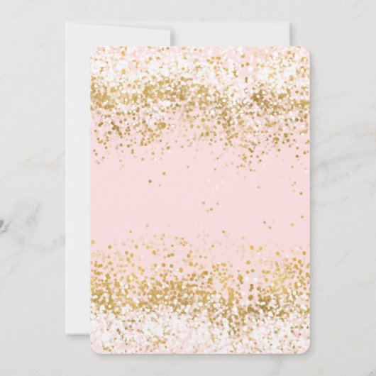 Blush roze wit goud Confetti vrijgezellenfeest Kaart (Achterkant)