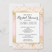 Blush roze wit goud Confetti vrijgezellenfeest Kaart (Voorkant)