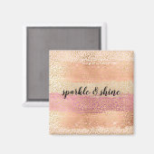 Blush Roze Wit Goud Girly Glam Luipaard Print Magneet (Voorkant / Achterkant)
