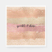 Blush Roze Wit Goud Girly Glam Luipaard Print Servet (Voorkant)