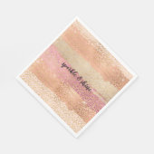 Blush Roze Wit Goud Girly Glam Luipaard Print Servet (Hoek)
