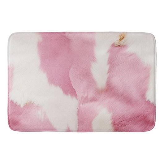 Blush Roze Wit Goud Koeienhuid Animal Badmat (Voorkant)