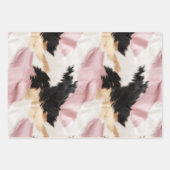 Blush Roze Wit Goud Koeienhuid Animal Inpakpapier Vel (Voorkant 2)