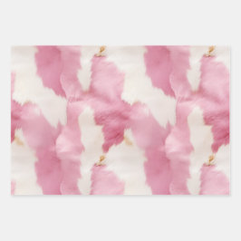 Blush Roze Wit Goud Koeienhuid Animal Inpakpapier Vel