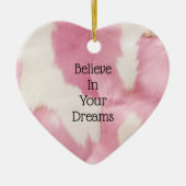 Blush Roze Wit Goud Koeienhuid Animal Keramisch Ornament (Voorkant)