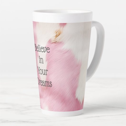 Blush Roze Wit Goud Koeienhuid Animal Latte Mok (Rechterhoek)