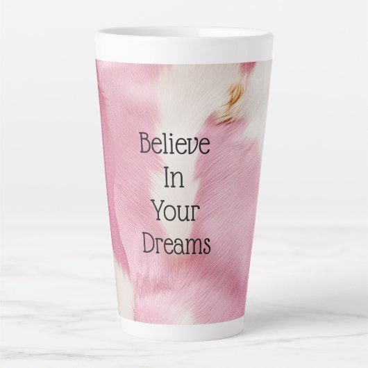 Blush Roze Wit Goud Koeienhuid Animal Latte Mok (Voorkant)