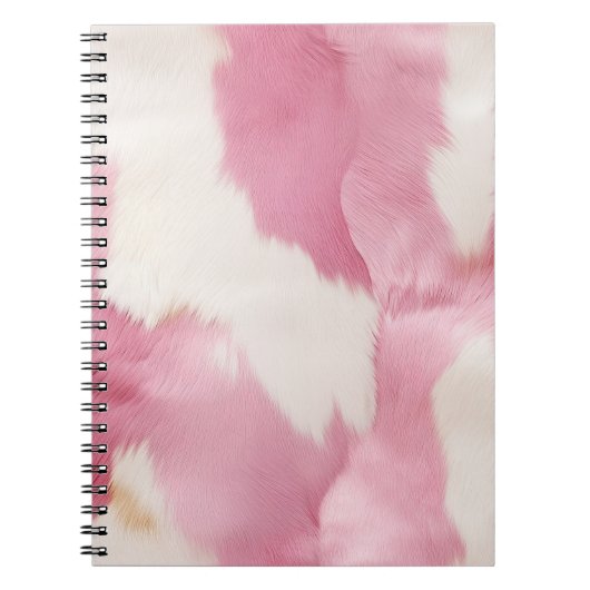 Blush Roze Wit Goud Koeienhuid Animal Notitieboek (Voorkant)