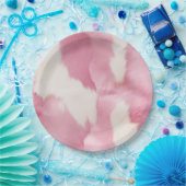 Blush Roze Wit Goud Koeienhuid Animal Papieren Bordje (Feest)