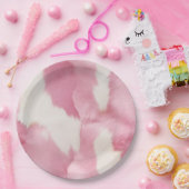 Blush Roze Wit Goud Koeienhuid Animal Papieren Bordje (Feest)