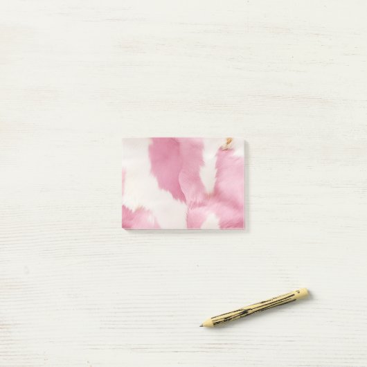 Blush Roze Wit Goud Koeienhuid Animal Post-it® Notes (Op bureau)