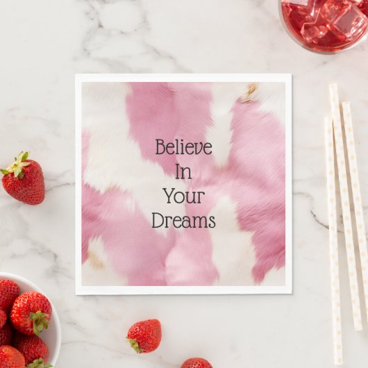 Blush Roze Wit Goud Koeienhuid Animal Servet (Insitu)