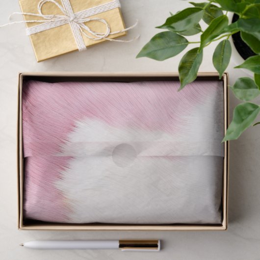 Blush Roze Wit Goud Koeienhuid Animal Tissuepapier (Geschenk)