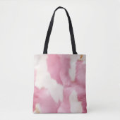 Blush Roze Wit Goud Koeienhuid Animal Tote Bag (Voorkant)