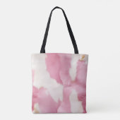 Blush Roze Wit Goud Koeienhuid Animal Tote Bag (Achterkant)