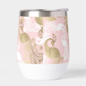 Blush roze wit goud koninklijke pauw vogel (Links)