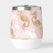 Blush roze wit goud koninklijke pauw vogel (Voorkant)